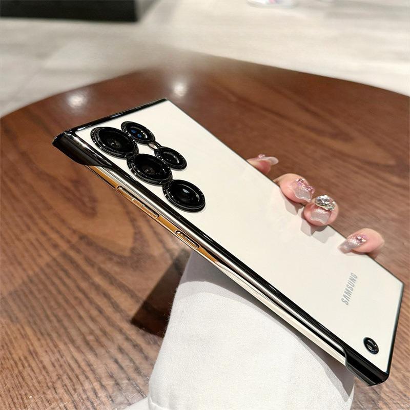 Transparent Ultra thin Electroplating Magnetic Suction Suitable for Samsung S25 Ultra Mobile Phone Case S23 Frameless Hard Shell S24 Glasses Case