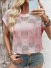 2026 Europäisches & Amerikanisches Grenzüberschreitendes Sommer-Spitzen-Oberteil für Frauen, Hohl, Spicy Girl, Rundhals