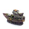Mini Pirate Ship Wreck: Resin Aquarium Decoration for Small Fish Tanks