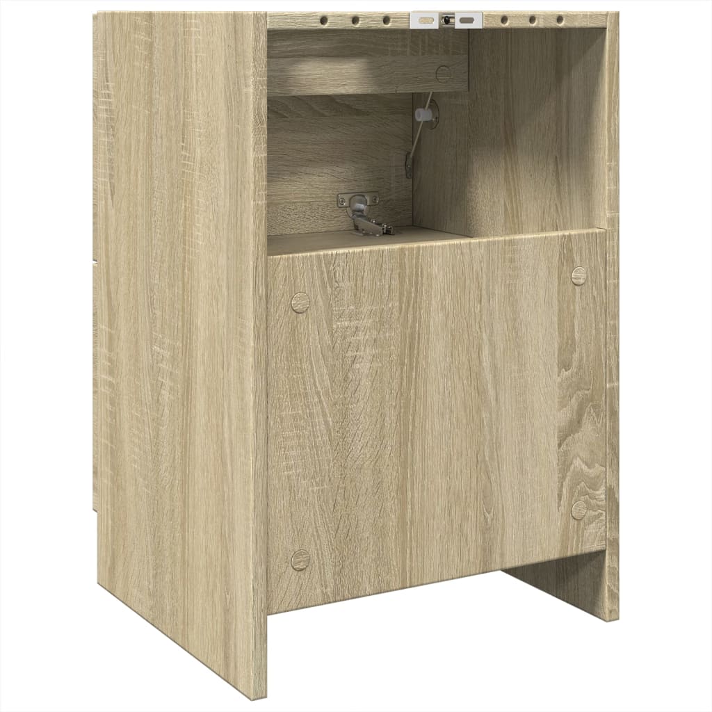 Bathroom Vanity Cabinet In Sonoma Oak Finish 40 X 37 X 59 Cm Particleboard