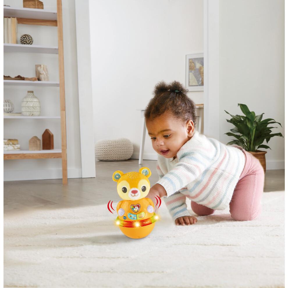 VTech Baby Rock and Roll Bear, Interactive Wobble Toy with Motion Sensor for Cause and Effect Play, Phrases, Sounds and Songs for Sensory and Motor