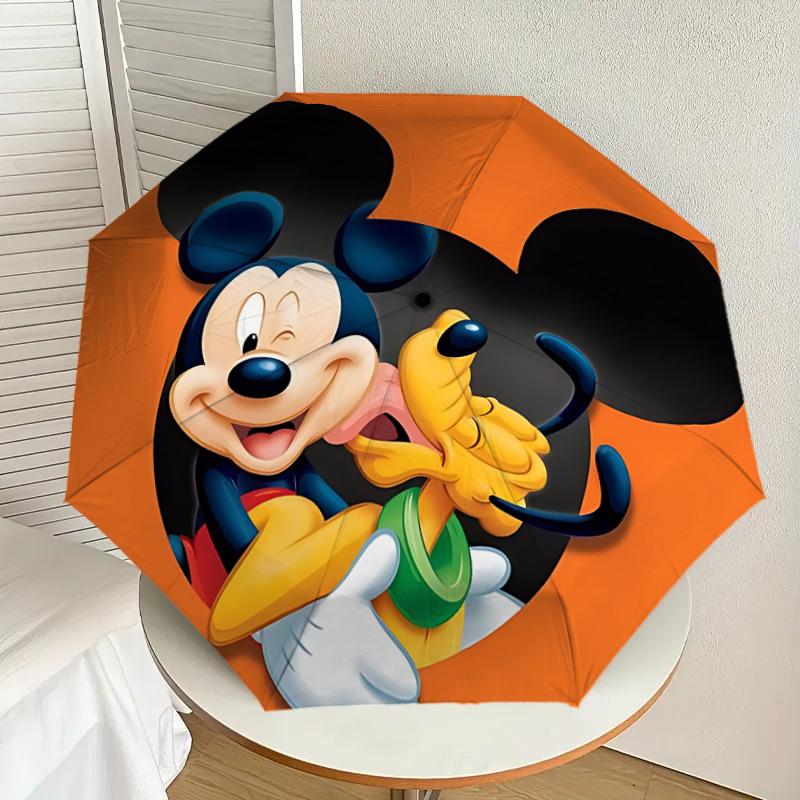 1pc Mickey Pluto Automatic Folding Umbrella, 8-Rib Durable Frame, Durable Foldable Design - Elegant Gift for Commute yy251210098