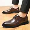 Men's Dress Shoes Casual Leather Shoes Pointed Business Shoe Luxury Loafers Wedding Party Footwear Brogue Shoes for Men