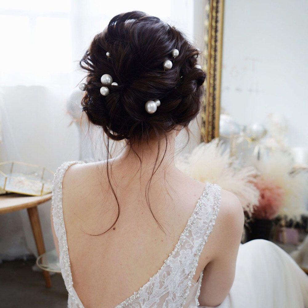 Hairstyle Hairstyle Tools Headdress Wedding Headwear U-shaped Hairpin Bridal Tiara Pearl Hairpin