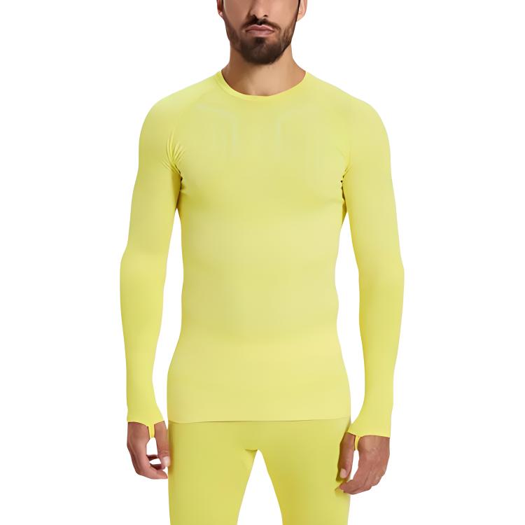 

DECATHLON KIPSTA Серия Keepdry 500 Удобная и теплая тренировочная футболка с длинным рукавом и облегающего кроя Унисекс Цвет Солнечно-желтый/Светло-коричневый M-175/92A