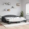 Extendable Daybed with Mattresses Dark Grey 90x200 Cm Fabric