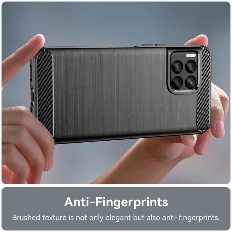 Carbon Fiber Texture TPU Case for T-Mobile Revvl 7 Pro 6x 5G Revvl 6 T Phone Pro 5G Shockproof Protective Business Full Protection Cover