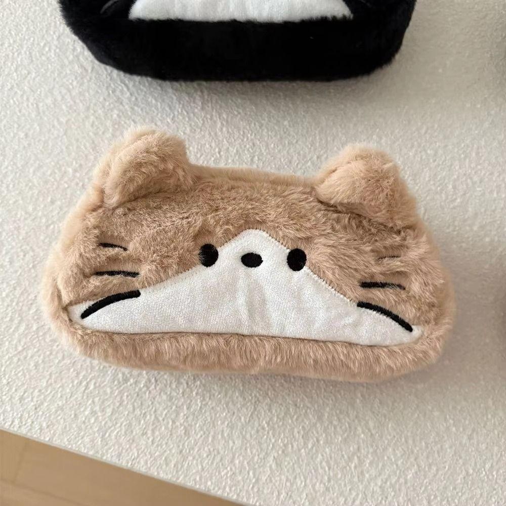 Funny Cat Cartoon Pencil Case Cute Kawaii Cat Printed Pencil Case Animal Glasses Large Capacity Cat Stationer Bag