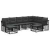 Outdoor Sofa Set Black and Dark Grey Polyester