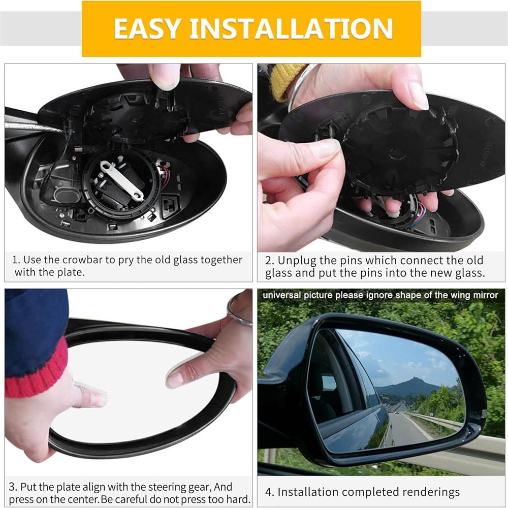 Left Rear View Mirror Glass Heated 51167228611 For BMW 528i 535i 550i
