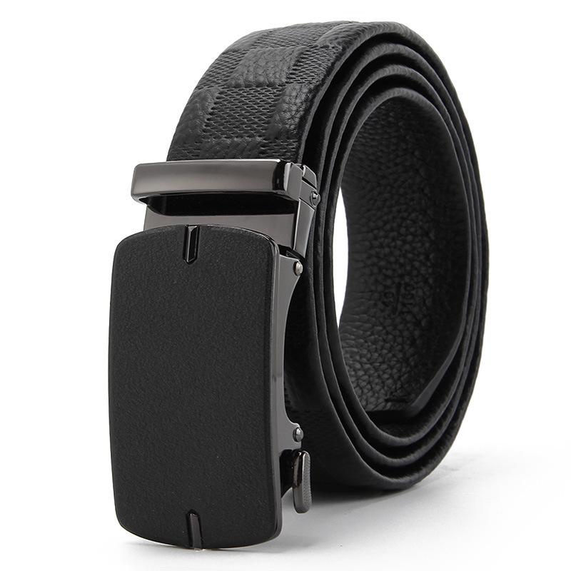 Mattierte Automatikschnalle Kanten Kopfschicht Rindsleder Gürtel High-End Business Casual Herren Trendgürtel