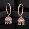 Bezaubernde Estele Jhumki-Ohrringe für Damen, rosévergoldet und mit Zirkonia