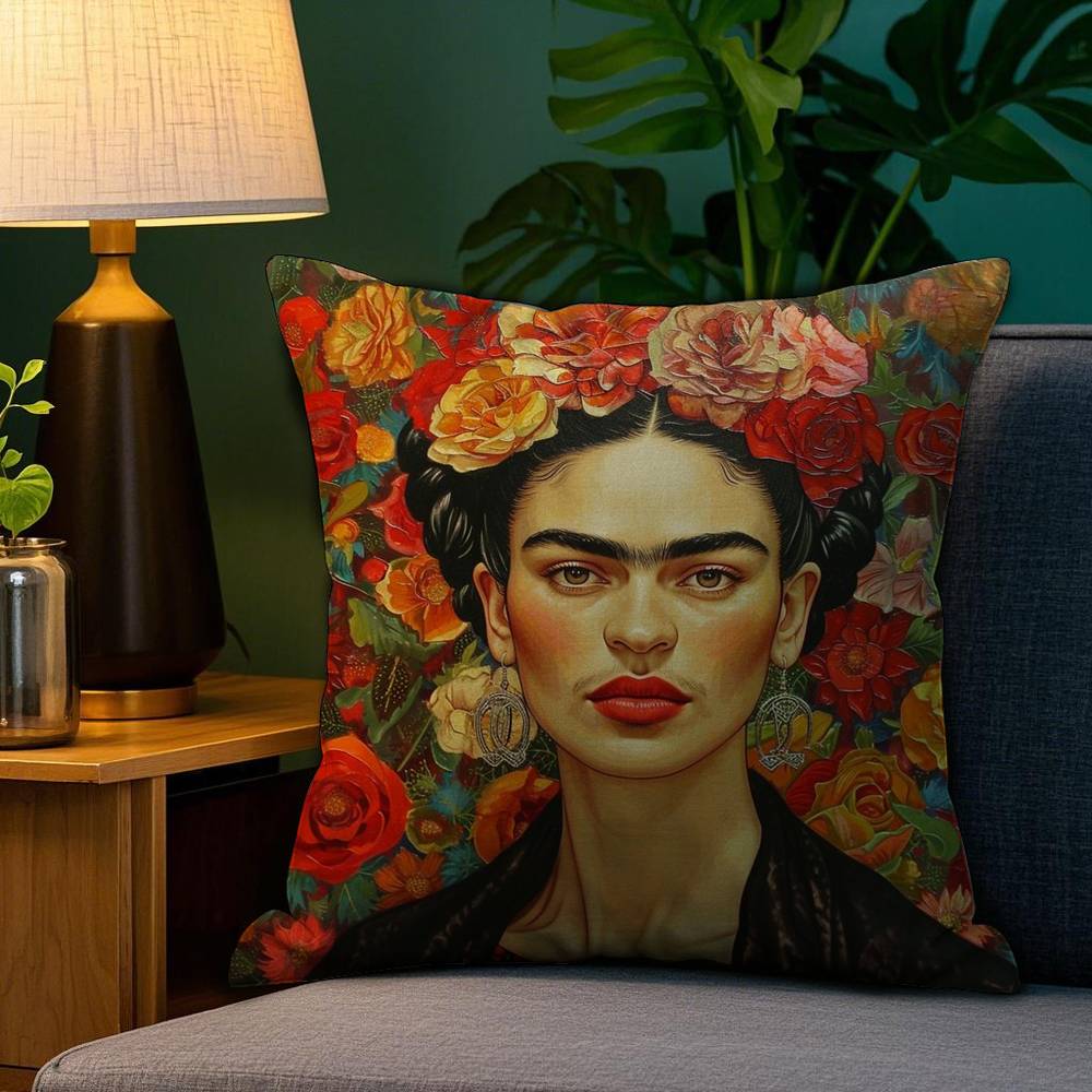 

Ф-Фріди Живопис Мистецтво Наволочка для Подушки Диван Вітальня Спальня Двосторонній Друк Квадратна Подушка Наволочка для Дрімоти 18x18Inch