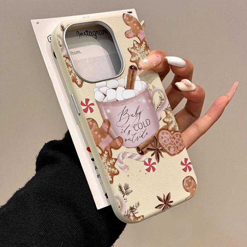 Christmas Winter Coffee Gingerbread Phone Case For iPhone 17 Pro Cases iPhone 16 Pro Max XS XR 11 12 13 14 15 7 8 Plus 16E Cover