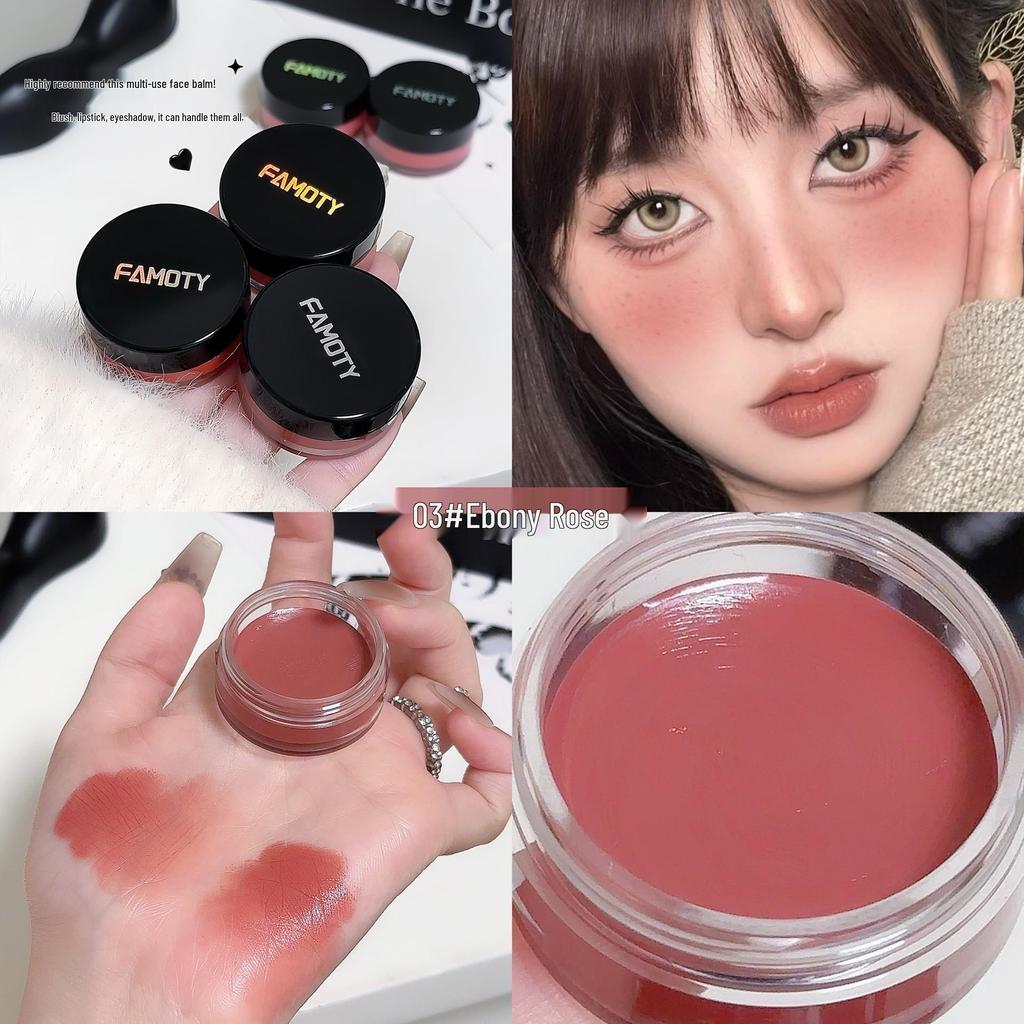 FAMOTY Multi-Use Blush & Lip Cream: Natural Sheer Highlighter for Universal Complexion Enhancement