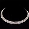 Hängeohrringe Brautschmuck Set Luxuriöses Strass-Choker-Halsketten-Set Abendmode