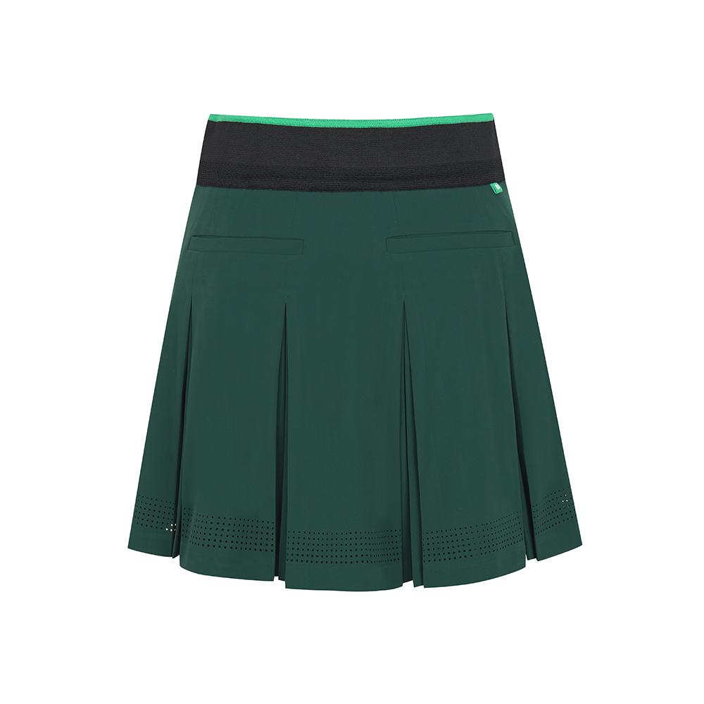 MALBON GOLF Performance Wide Pleated Skirt Green (Woman)