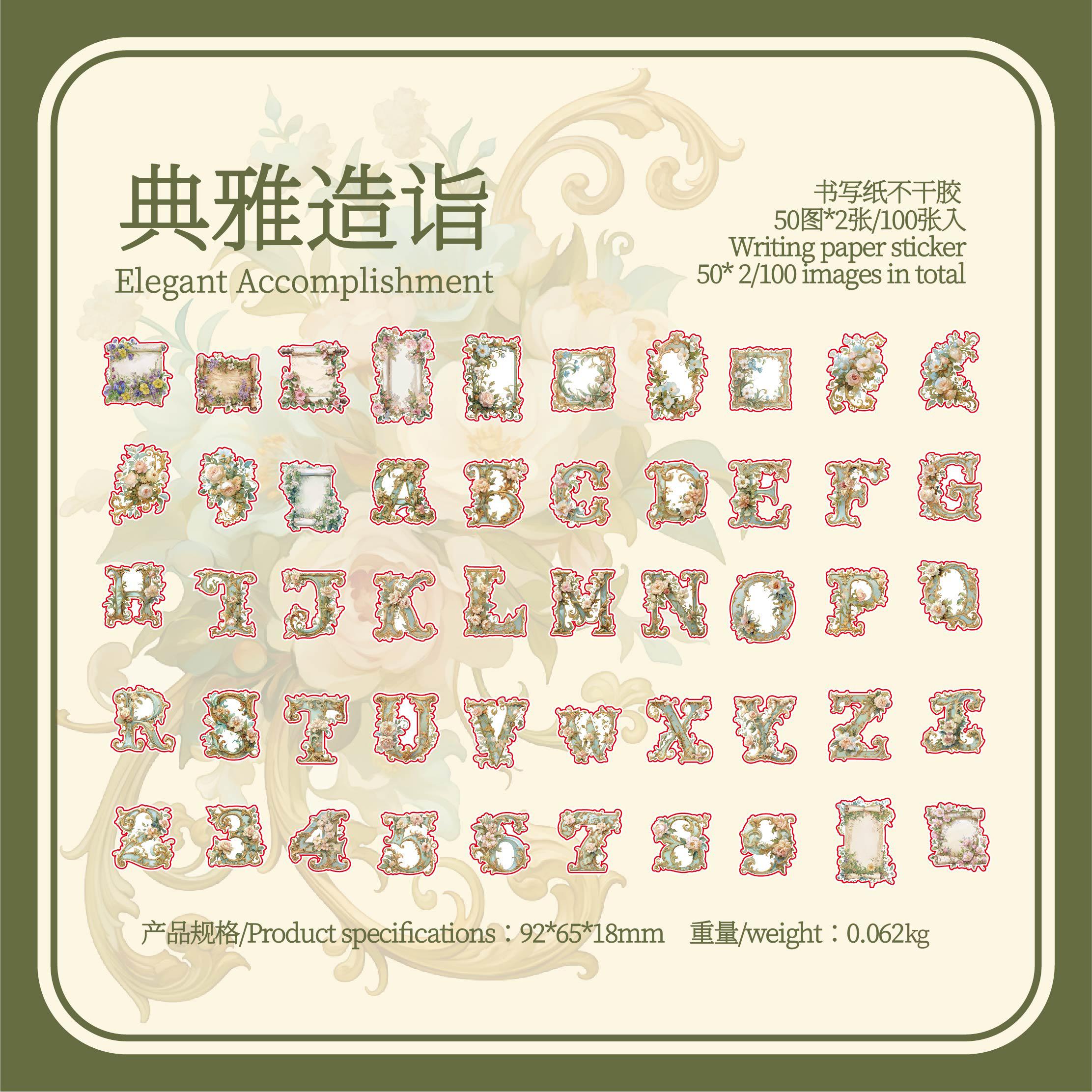 

100 Pcs Vintage A-Z Letters Iron box stickers DIY Scrapbooking Supplies Collage Photo Album Decor Junk Journal Label Stickers