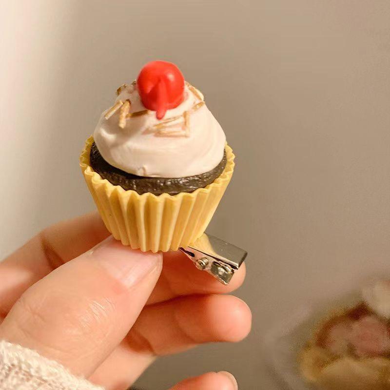 

Новая милая мини кавайная мультяшная розовая серия пирожных смоляная заколка для волос аксессуары