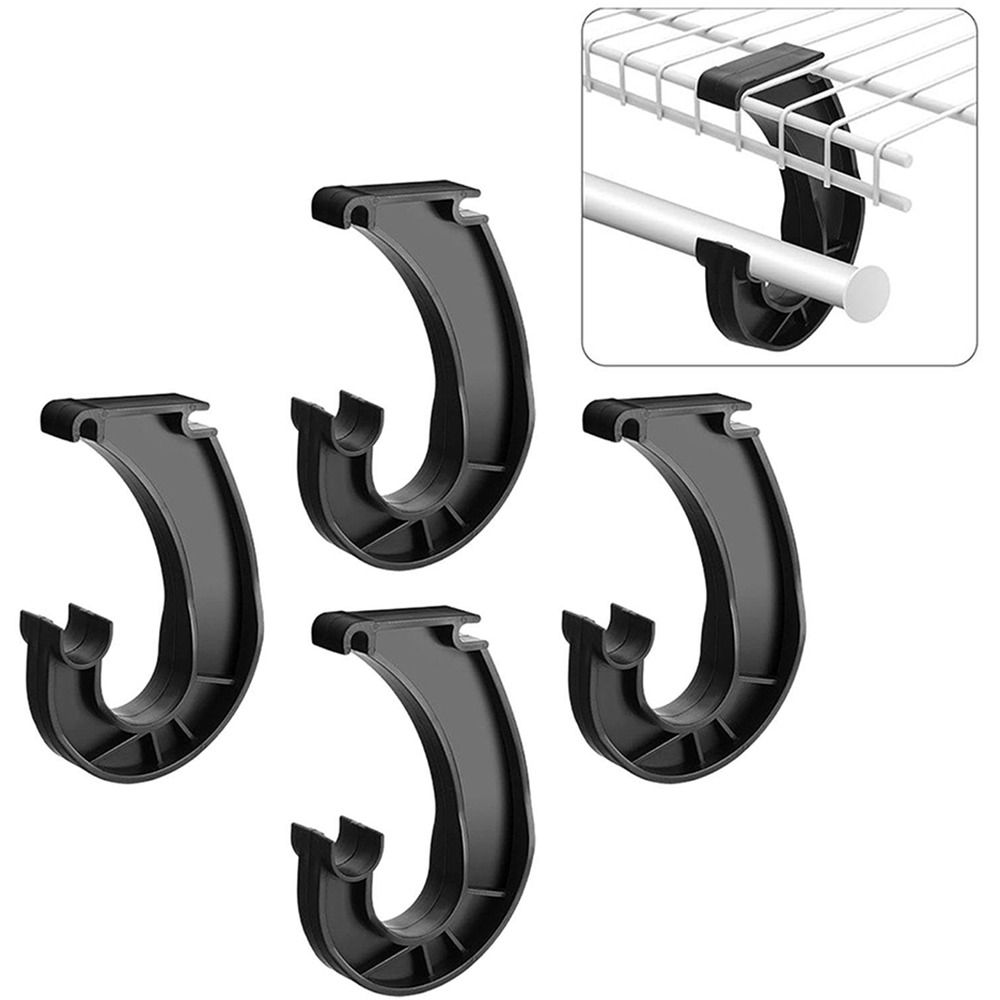1pc J-Shaped Hanging Closet Rod Brackets Sturdy Curtain Rod Holder Closet Pole Support  Hardware