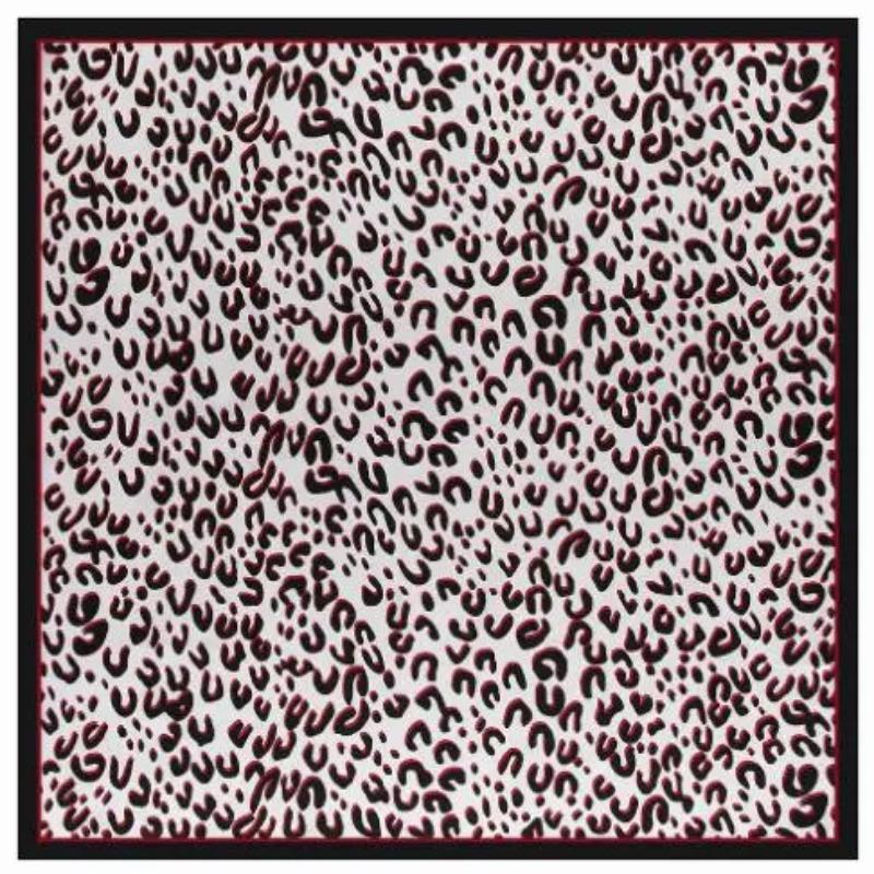 Silk Scarf for Women Leopard Print Foulard 90cm Square Shawl Luxury Brand Satin Scarves Bandana for Head Hijab Scarfs for Ladies