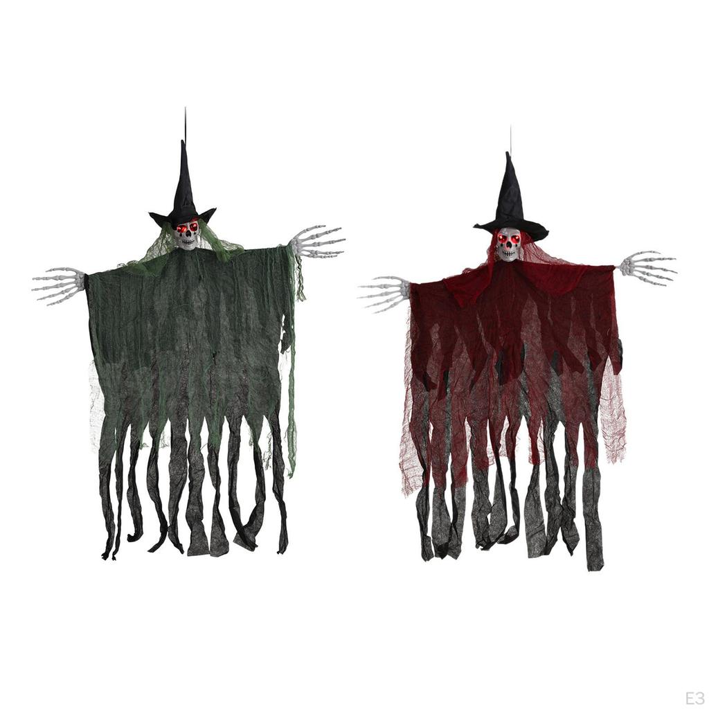 Halloween Hanging Decoration ,Flying with Hats, Festive Scene Setup Accessory Prank Glowing Witch