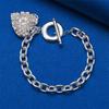 925 sterling silver 8-inch exquisite heart-shaped pattern bracelet for women's parties, fashion accessories, wedding jewelry
