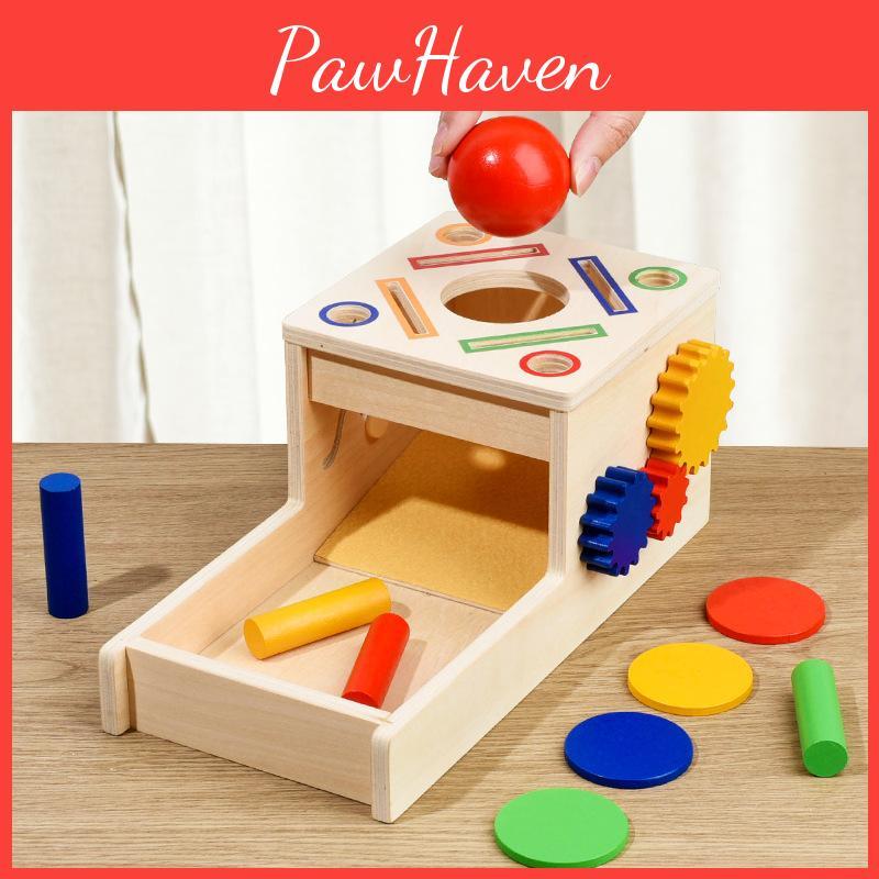 Wooden Educational Toy With Color Matching Coin Box For Early Learning
