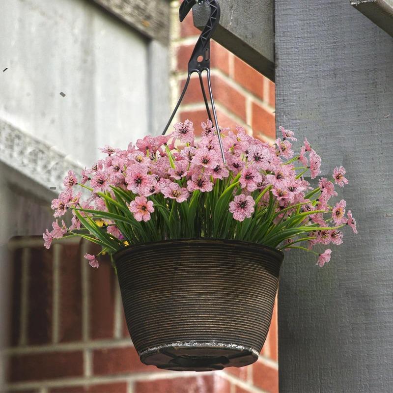 2-16PCS Artificial Flowers UV Resistant Faux Plastic Shrubs Plants Outdoor Garden Patio Porch Home Wedding Farmhouse Decorations