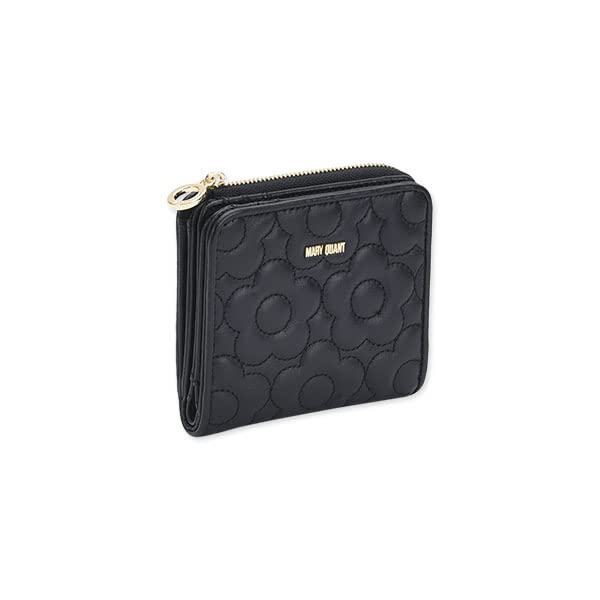 Стеганый кошелек Mary Quant в форме ромашки (черный)