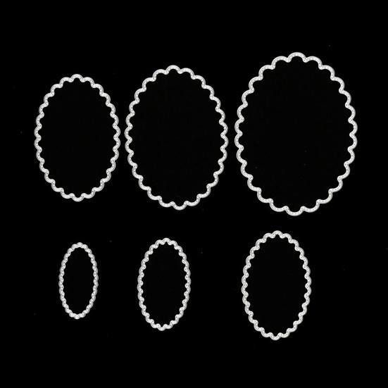 Oval Circle Scallop Frame Cutting Dies DIY Scrapbook Emboss Paper Cards