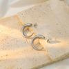 Cold Wind Titanium Steel C-Shaped Women'S Stud Earrings Niche Personality Simple Horn Hollow Jewelry Earrings