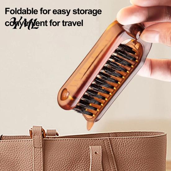 Travel Detangling Brush 1/2/3Pcs Boar Bristle Foldable Hair Brush, Men Women Pocket Size Grooming Comb Styling Portable for All Types Compact Tool