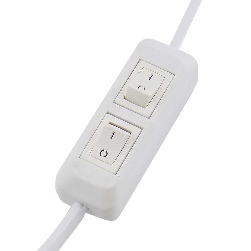 360 Degrees Flexible Light Holder Double Heads Clip With Daul Switch Extension Bulb Lamp E27 Socket for LED Grow Light