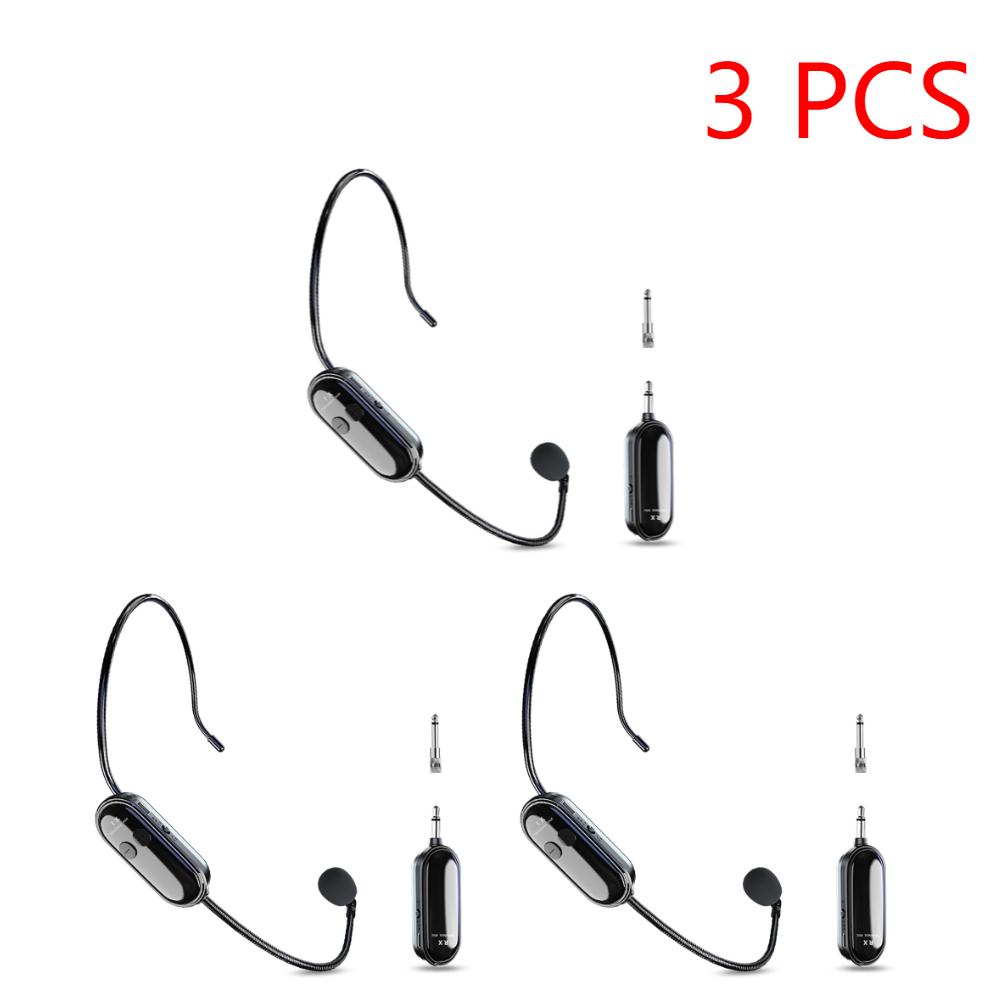 2.4G Mic System Long Range Wireless Microphone System Head Handheld Mic 2 in 1 for Teaching Stage Performers Fitness Instructors