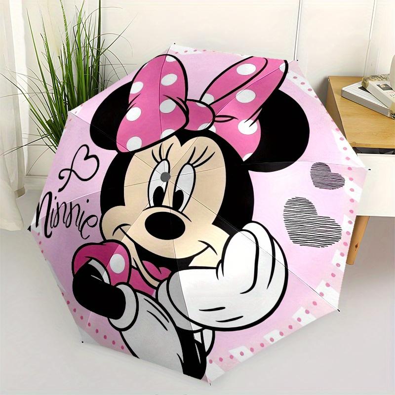 

1pc Minnie Mouse, Automatic Folding Umbrella: Compact 8-Bone Design Cartoon Outdoor Travel Companion, Business Umbrella, Christmas Valentine