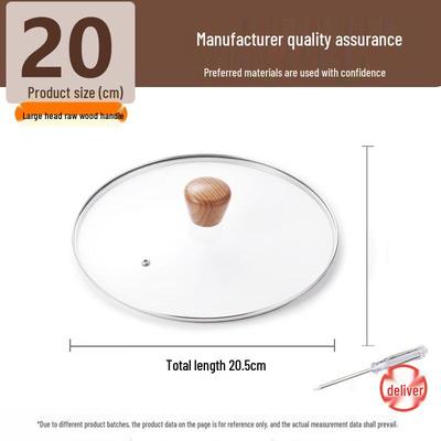 Universal Tempered Glass Pot Lid with Beech Wood Handle