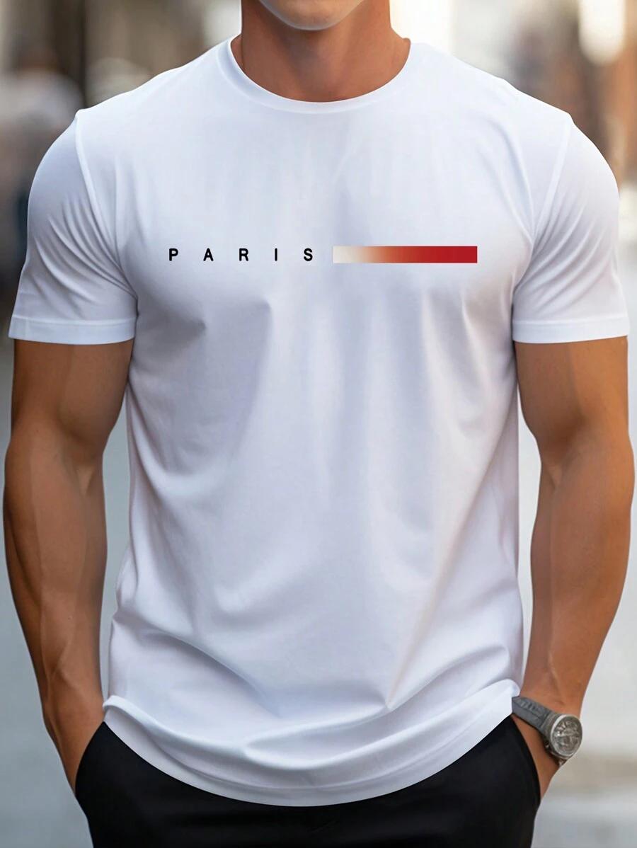 

Unisex s Casual Letter Printed Short Sleeve T-Shirt, Spring/Summer L