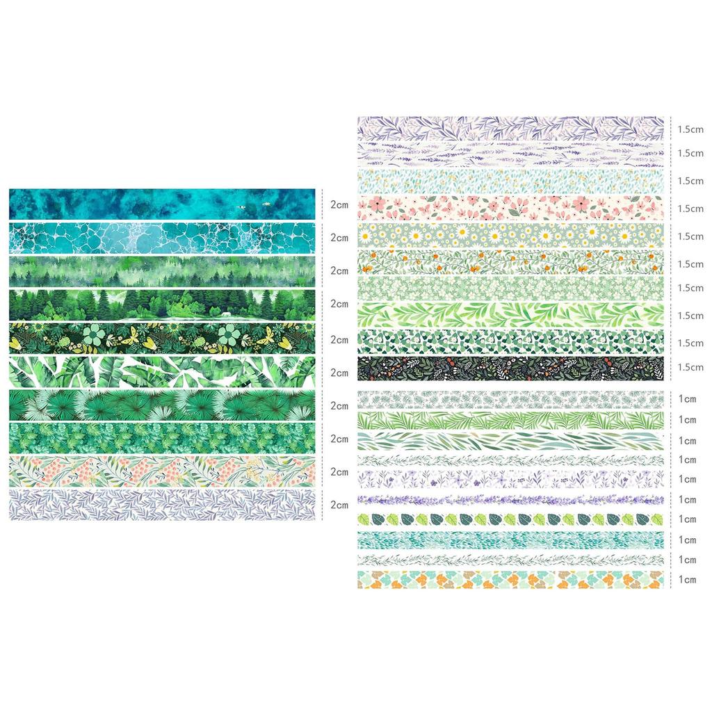 30 Rolls of Basic Masking Large Box Creative Washi Washi DIY Crafts and Tape, Set, Multicolored, Tape, Women's Style, Tape, Packaging, (Plants