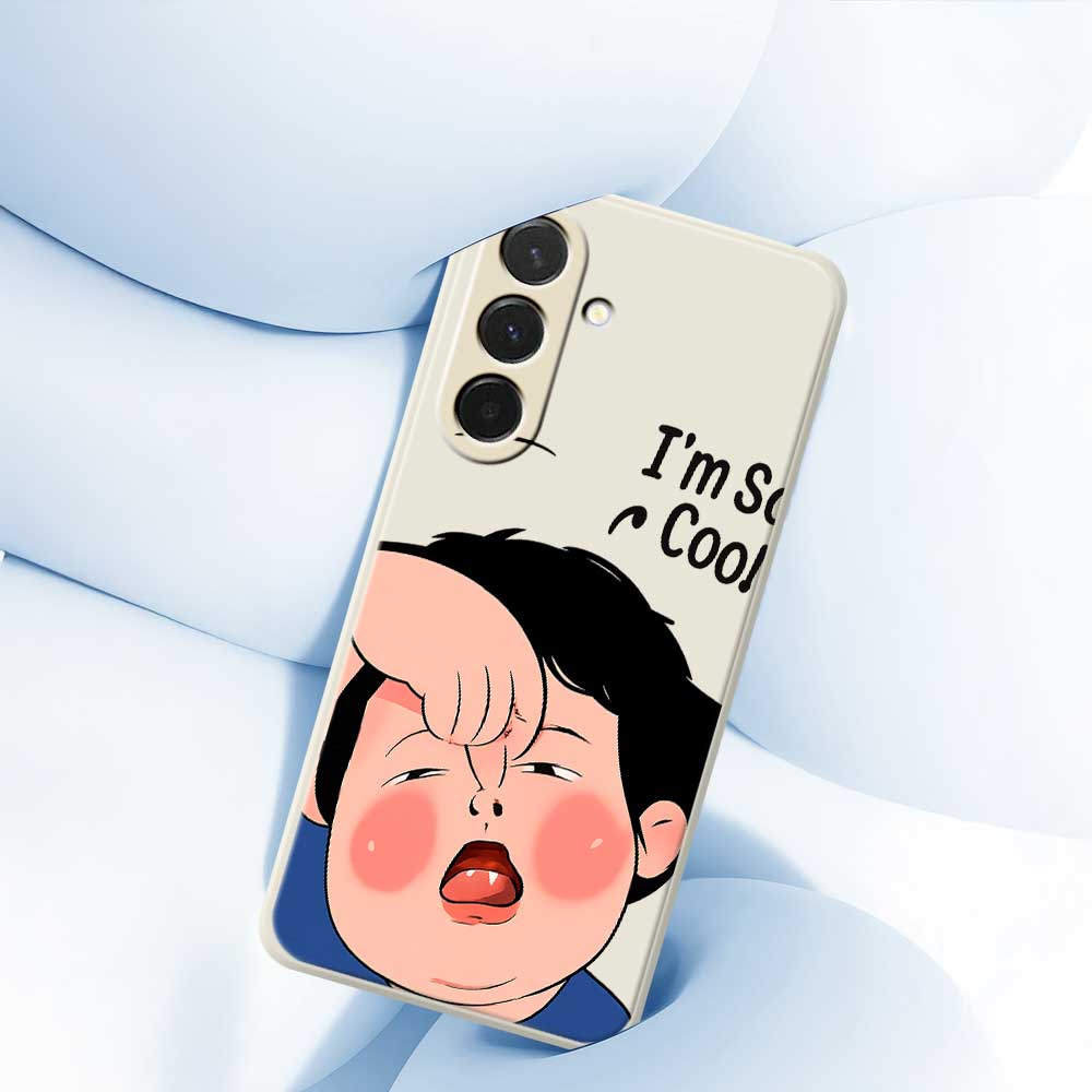 For Samsung Galaxy A36 5G Case Make Faces Kid Pattern Printing Straight Edge TPU Phone Back Cover