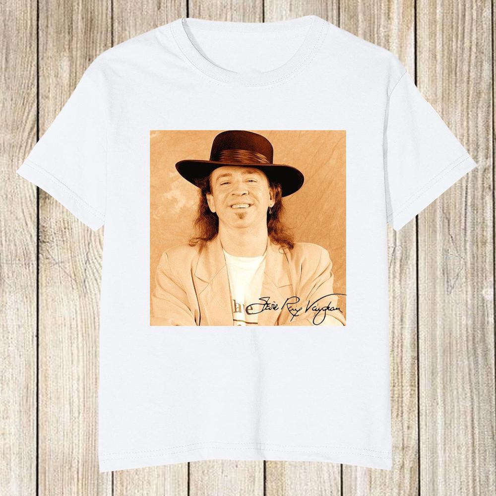 Classic STEVIE RAY VAUGHAN Signature Gift Fan White All Size Shirt Unisex T-Shirt XXXXL
