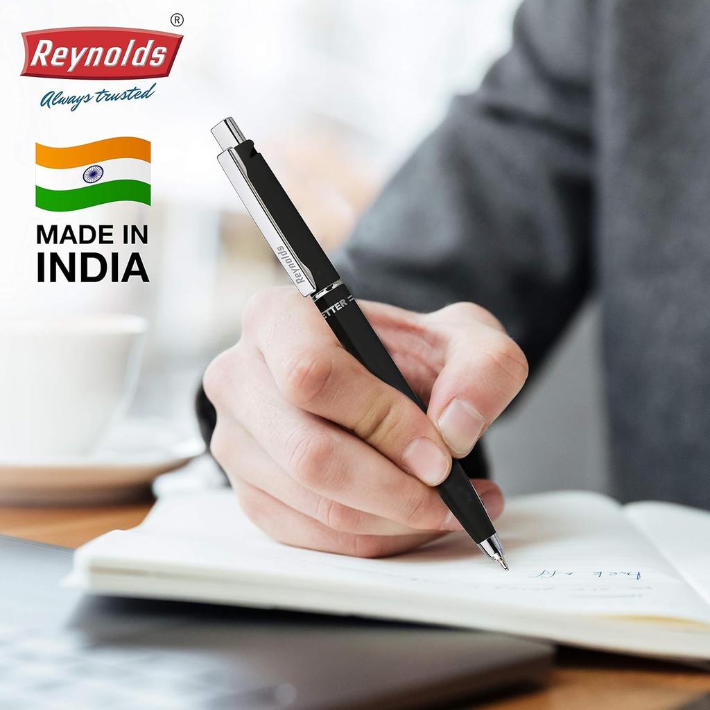 Reynolds Jetter Classic 0.7mm Blue Ink Ball Pens, Pack of 10, Smooth Writing for Office, Home & School