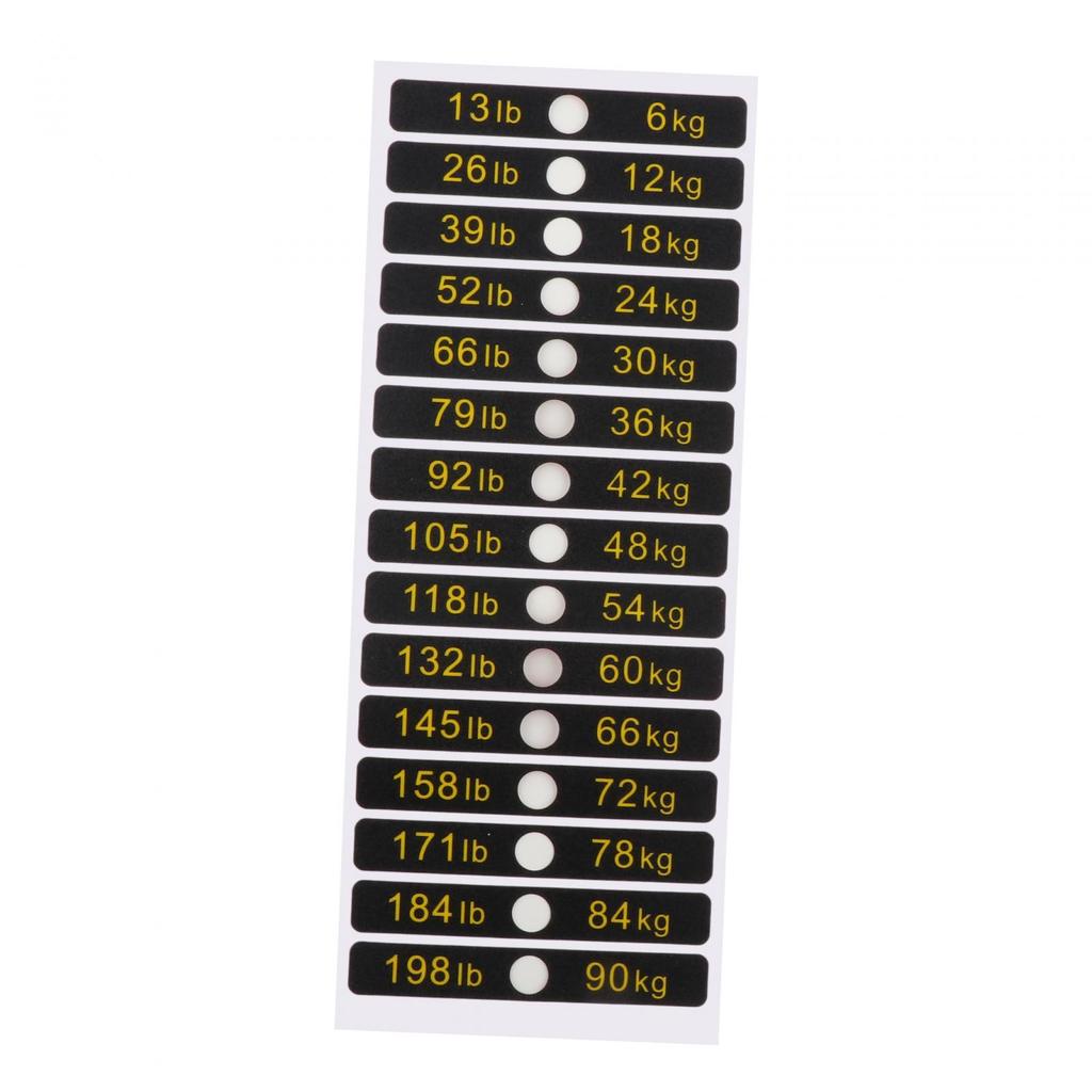 Weight Stack Labels Number Stickers 6-90kg for Identification Decals Tags