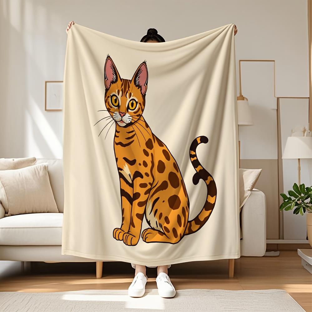 

pattern of a Bengal cat is suitable for all seasons and can be used on comfortable beds, sofas, etc It is perfect for cat lovers 75x90cm