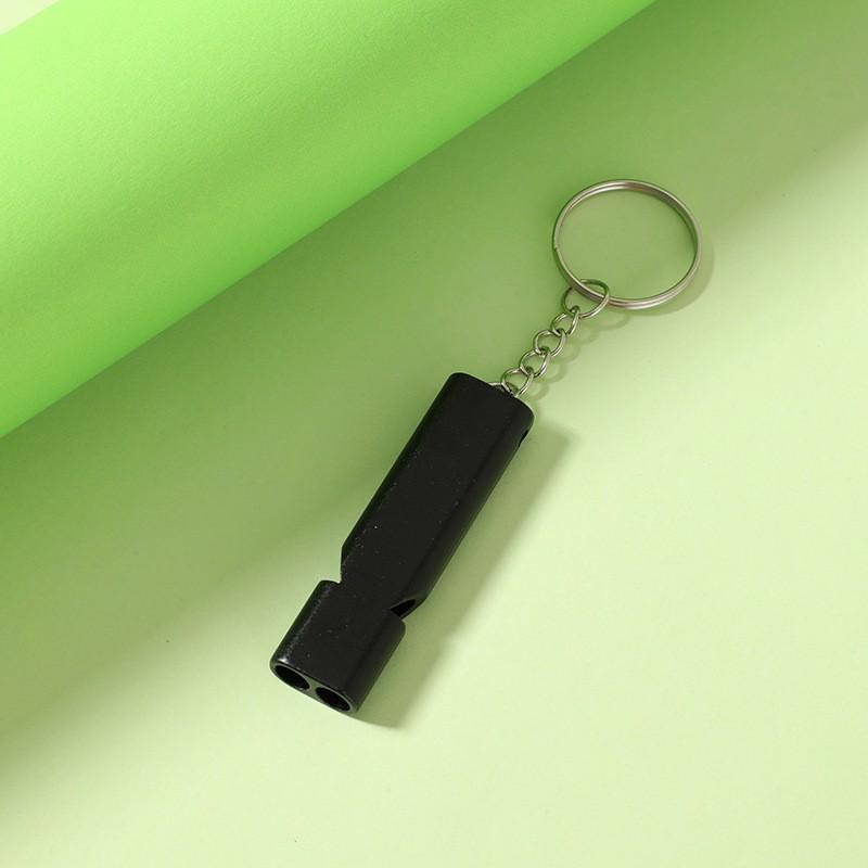 High-Frequency Dual/Single-Hole Aluminum Whistle with Lanyard for Outdoor Survival