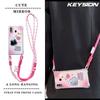 KEYSION Crossbody Strap Phone Case for Samsung A20 A30 Cute Cartoon Long Lanyard Mirror Shockproof Cover for Galaxy A30 A20