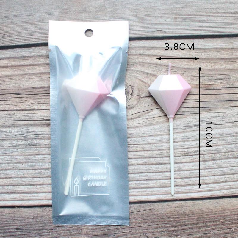 Single Gradient Color Diamond Cloud Birthday Candle Cake Decoration Party Supplies Creative Colorful Candle