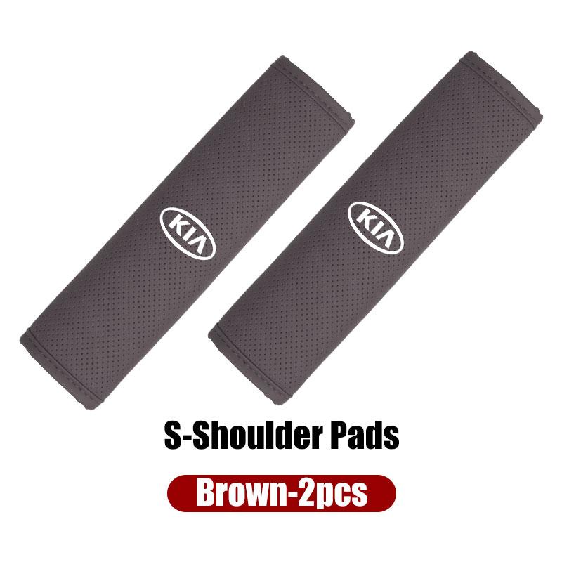 AAOI1 Car Leather Headrest Neck Pillow Seatbelt Shoulder Protection Pad Accessories For KIA K5 K2 Rio Optima Sportage Venga Sorento