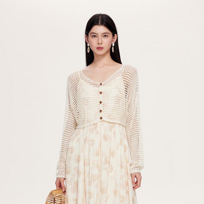 FivePlus Women's Hollow Knit Long Sleeve Summer Cardigan