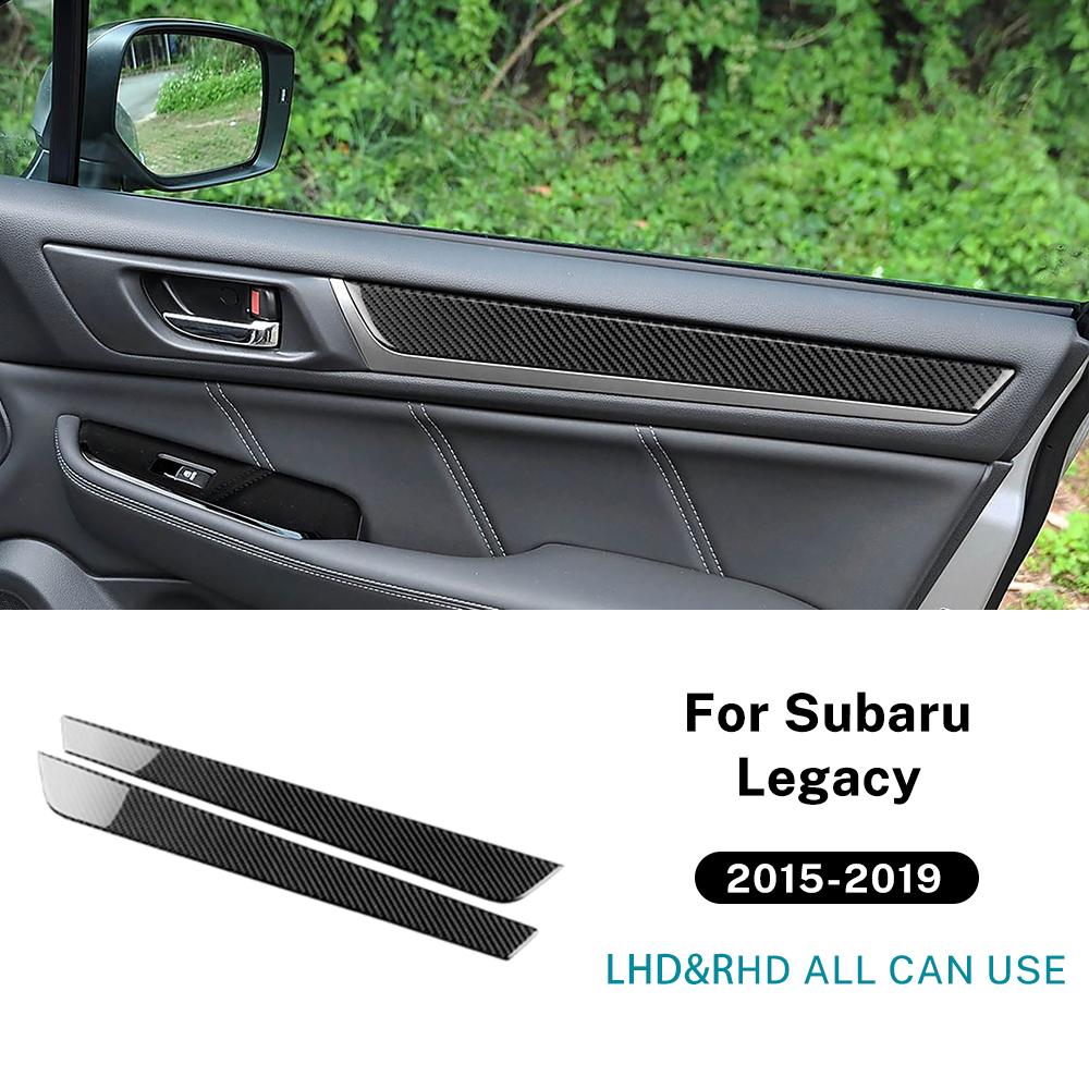 Real Soft Carbon Fiber Sticker For Subaru Legacy 2015 2016 2017 2018 2019 LHD RHD Car Front Door Panel Docor Trim Accessories
